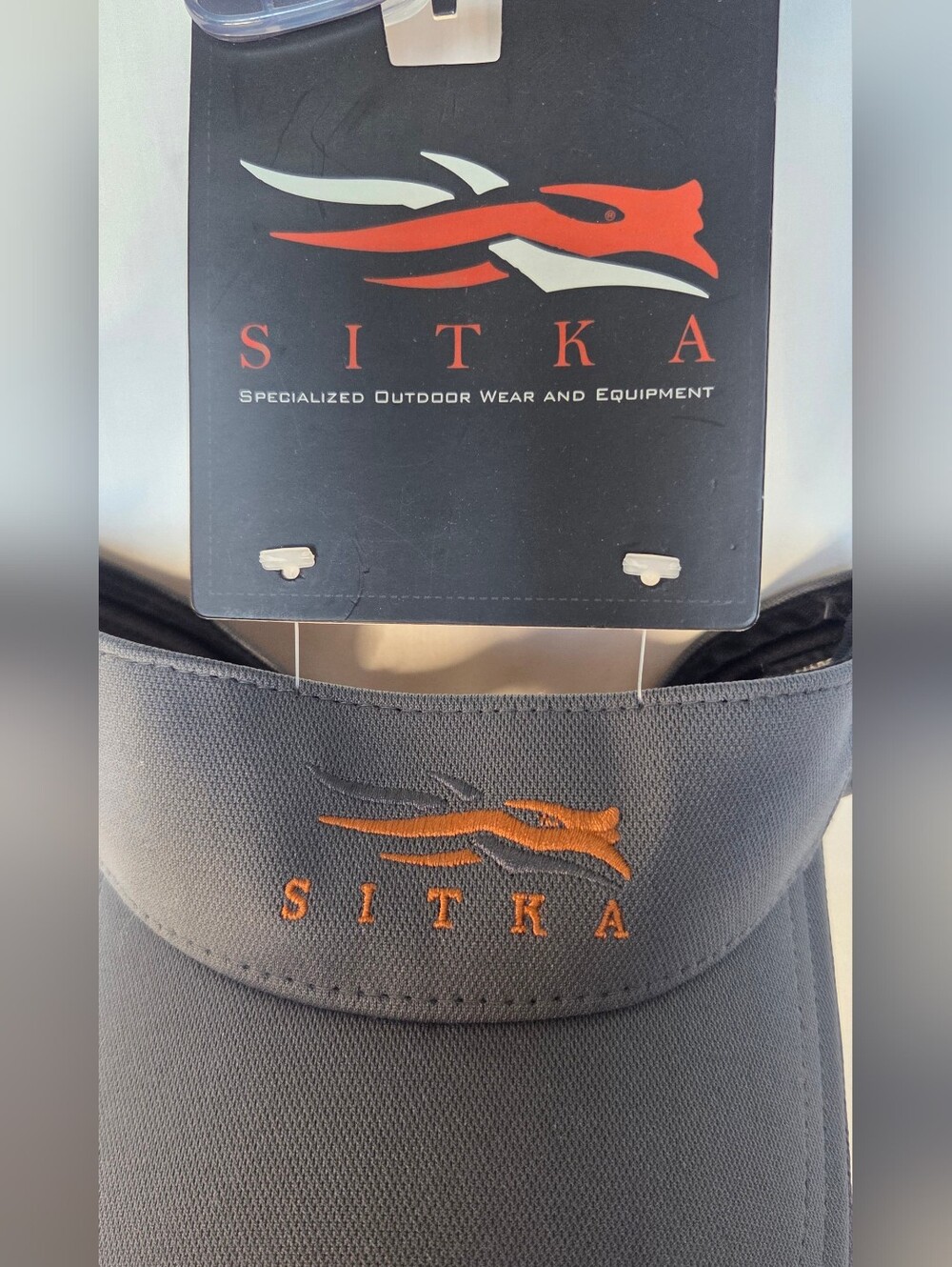Men's Sitka Gear Grey  With Orange Accents Adjustable Visor OSFA Hunting Fishing